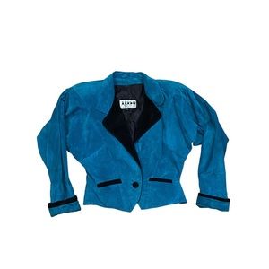 Vintage 1980s Abreys Women’s Leather Blazer Jacket Size M